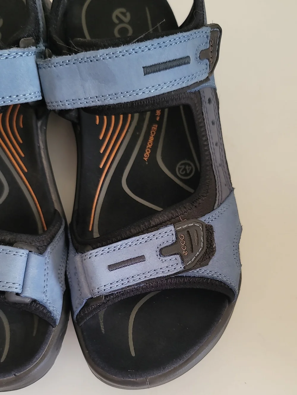 ECCO Blue Leather Adjustable Strap Sandals for Men
